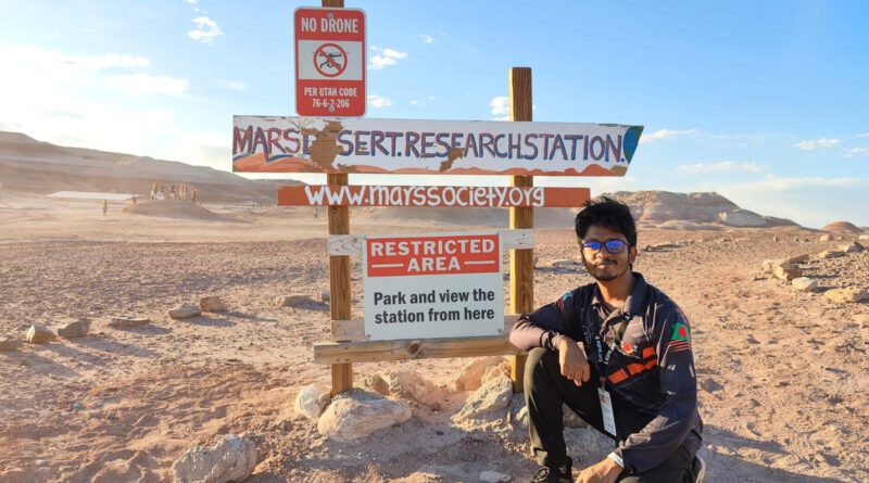 Rafid at the Mars Rover Station, USA Photo Credit : Collected