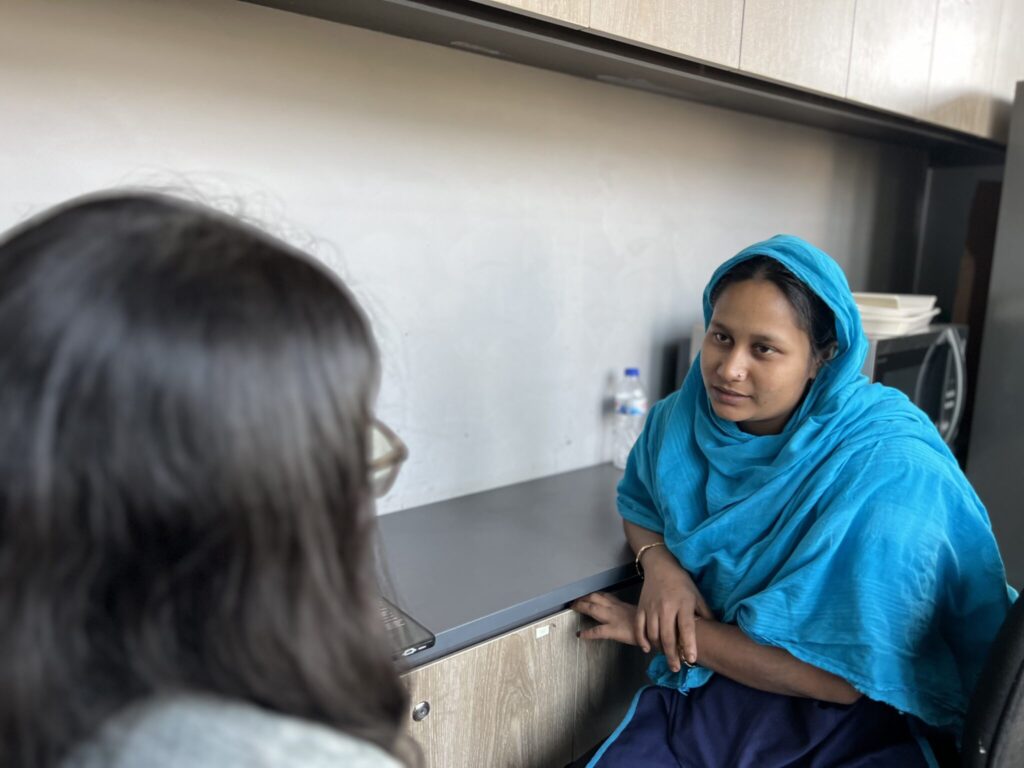 নাজমা, ইএসএস বিভাগের একজন কর্মচারী Photo Credit -Wanisa Karim Mahdia